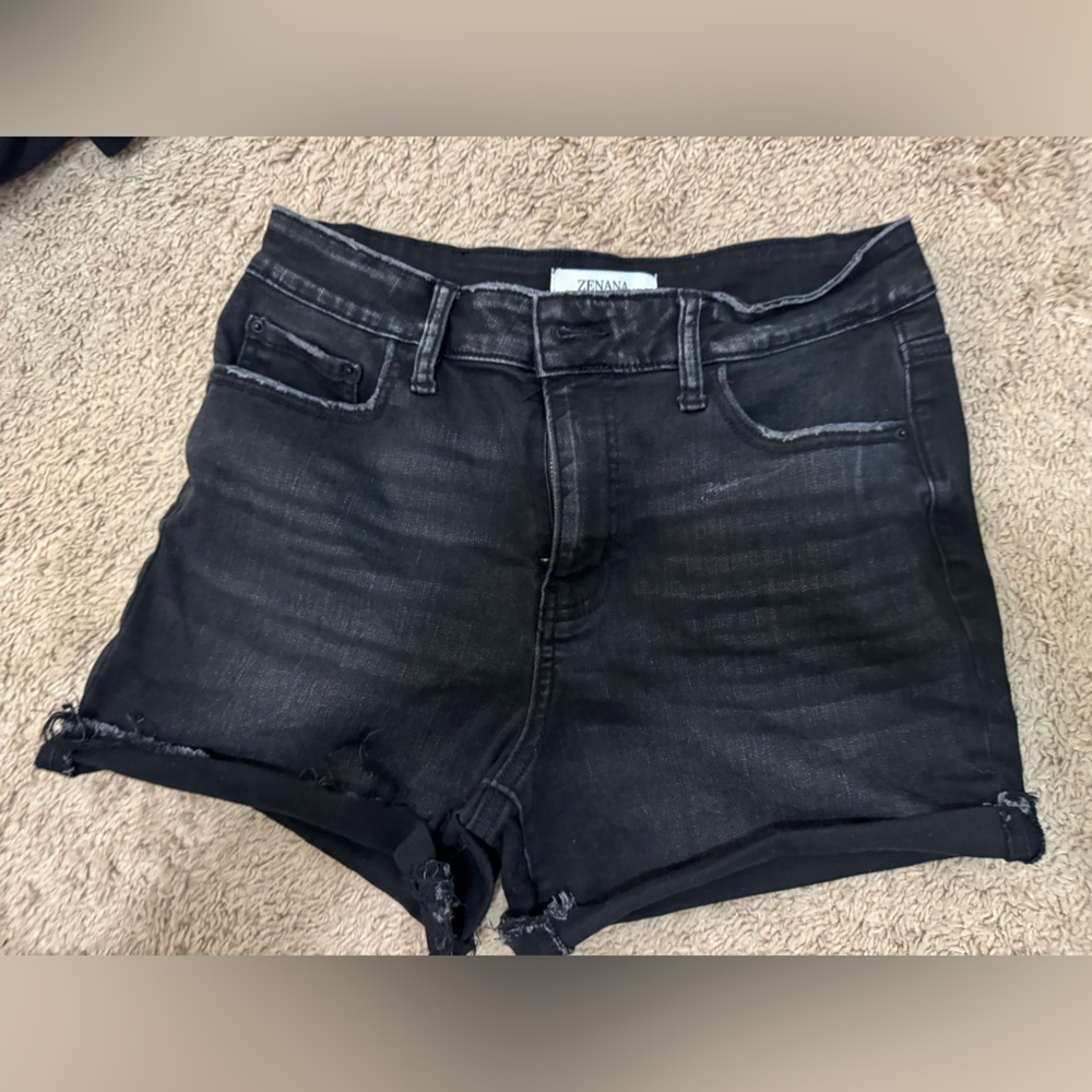 Zenana Outfitters Charcoal Denim Shorts